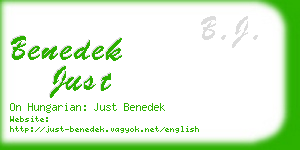 benedek just business card